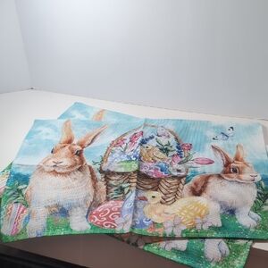 2 Easter Bunny Decorative Placemats